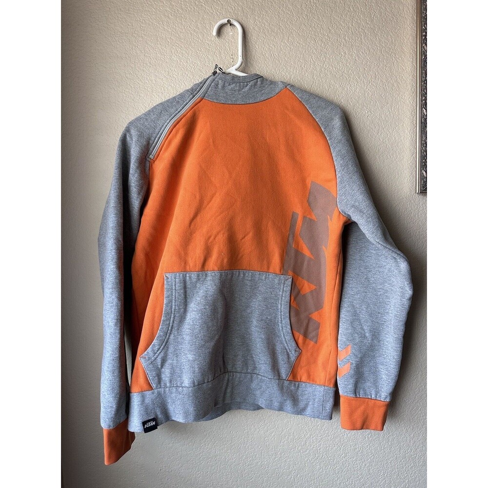 KTM Factory Racing Full Side Zip Hoodie Orange Grey Men’s Size Small